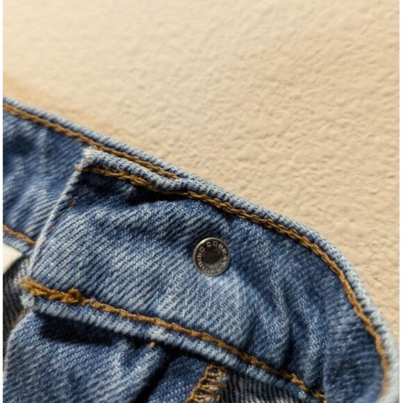 BLDWN Women Andie Frayed Fringe Asymmetric Hem Denim Jean High Waist Mini Sz 27 - Picture 8 of 8